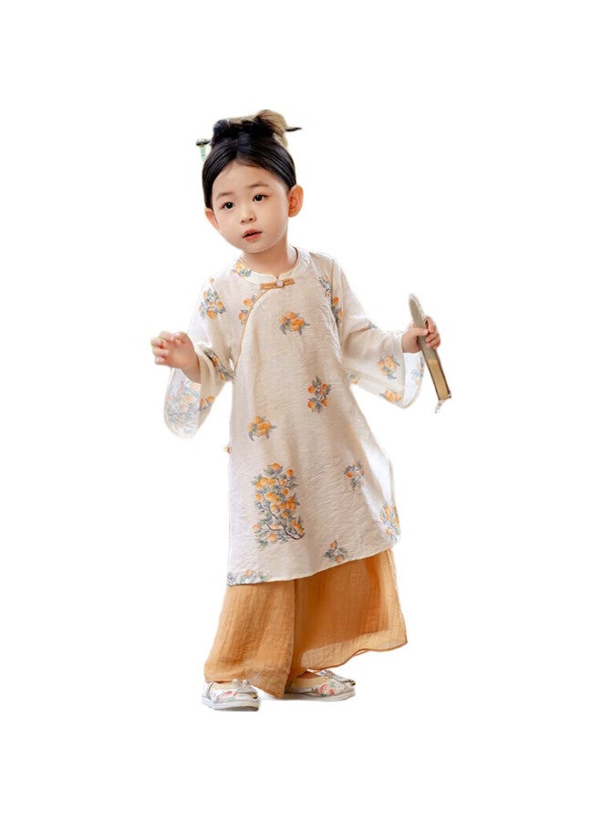 Cute Ruoli Girls' New Chinese Style Suit Oriental Luxury Parent-Child Huangguozi 120 - Image 2