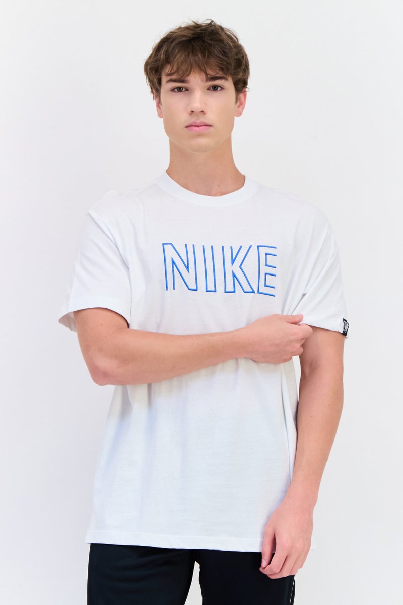 Nike تي شيرت رجالي فضفاض بأكمام قصيرة للخارج، أبيض - Image 1