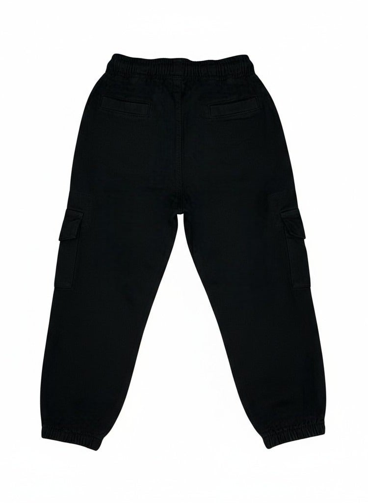 بيبي كو بنطلون أسود كارجو بخصر أستك للأولاد - Image 4