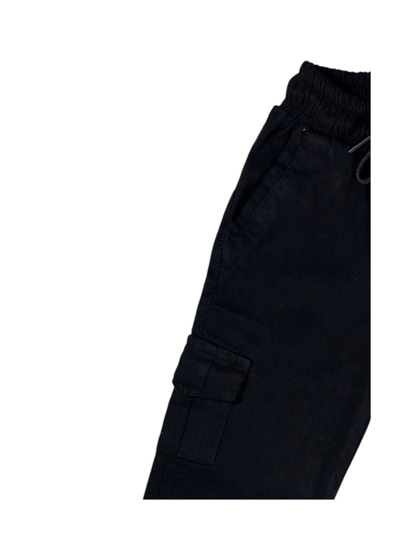 بيبي كو بنطلون أسود كارجو بخصر أستك للأولاد - Image 5