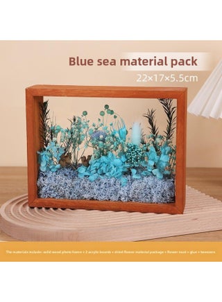 DIY Handmade Dried Flower Photo Frame Eternal Flower Solid Wood Picture Frame Stereo Hollow Double-Sided Acrylic Display Box Set Table-Colour:22*17* 5.5-8inch Material Package Blue Ocean - pzsku/Z0C6071ED809CC3ACCF55Z/45/1746231308/07b62f8e-c837-4bb3-812f-2b60a55c90cc