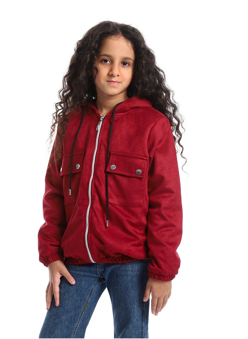 Caesar - Girls Shamois Lining Jacket With Pockets And Zipper - Image 1