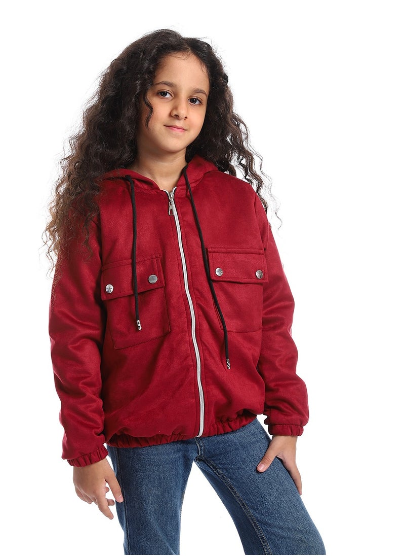 Caesar - Girls Shamois Lining Jacket With Pockets And Zipper - Image 1