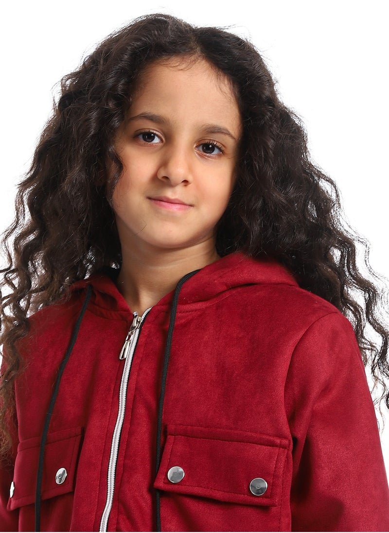 Caesar - Girls Shamois Lining Jacket With Pockets And Zipper - Image 1