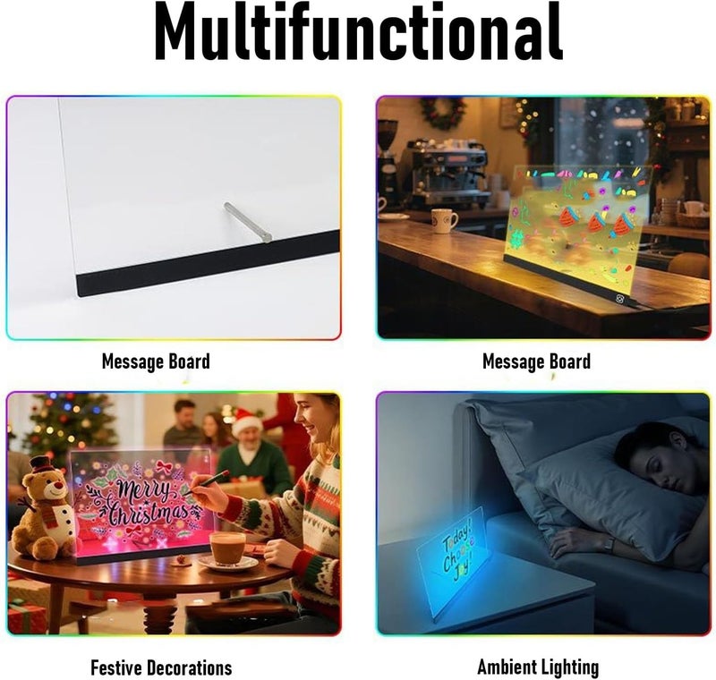 17inch Led Drawing Board with 7 Colors, Rechargeable LED Drawing Board with Scratch Proof, 6 Light Modes, for Home, Office, Birthday and - Image 4