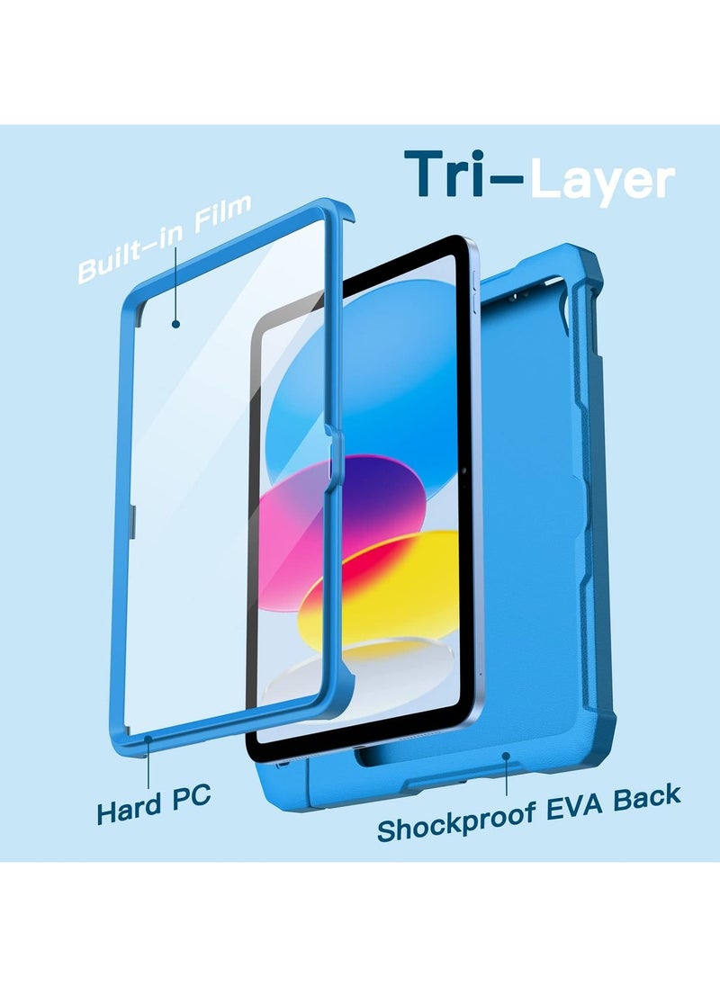 Jetech - Kids Case for Ipad 10 10.9 Inch 2022 Model 10th Generation With Built in Screen Protector Shockproof Full Body Handle Stand Tablet Protective Cover Blue - Image 1