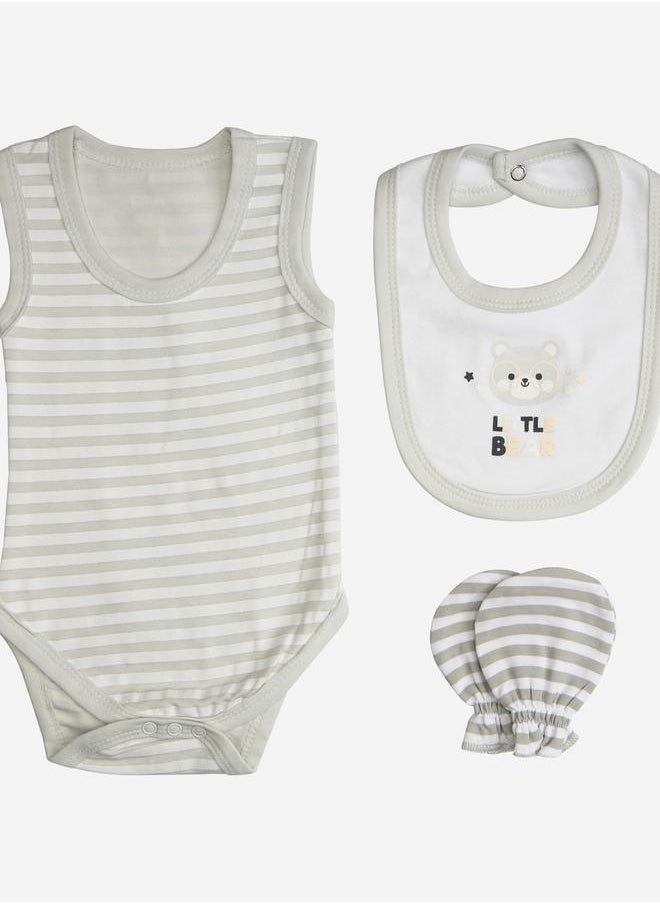 Babies Basic Pack of 7 - Cotton Bodysuit, Top, Pants, Bib, Socks, Mitten and Cap  - Image 3