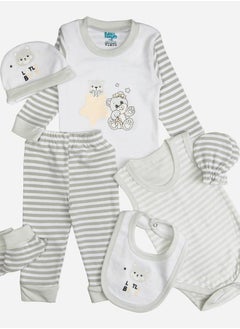 Babies Basic Pack of 7 - Cotton Bodysuit, Top, Pants, Bib, Socks, Mitten and Cap  - Image 1