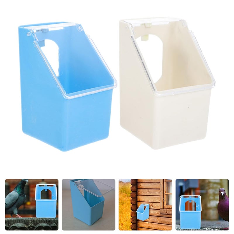 Hanging Pigeon Feeder and Water Basin 2pcs Set with Lid for Bird Cage - Image 5