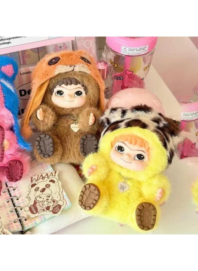 null - WAKUKU Wow Kuku Mao Chao Fun Party Series Plush Doll Pendant Girl Doll Gift Blind Box Handmade-Color:Learn Monsters (opened Box For Confirmation)-Specifications:Wakuku Maomao Trendy Party - Image 1