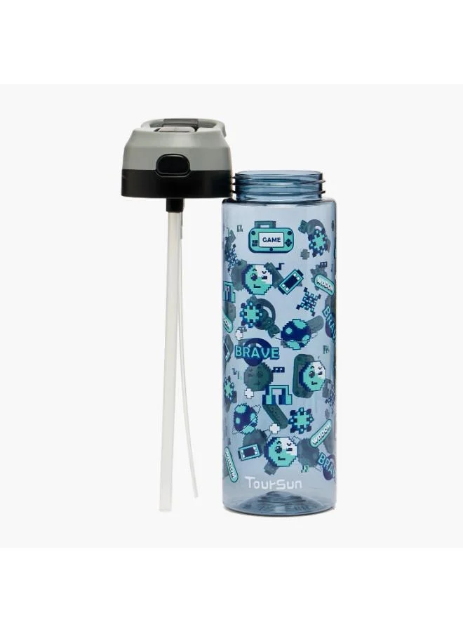 تورسون Toursun Gaming Print Water Bottle with Spout and Spray - 750 ml