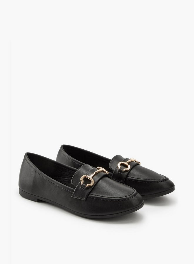 Flora Bella By Shoexpress Metallic Accent Slip-On Loafers - Image 2