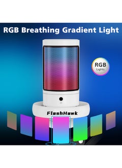 FlashHawk Gaming PC USB Microphone,Podcast Condenser Mic with Boom Arm,Pop Filter,Mute Button for Streaming,Online Chat, RGB Computer Mic for PS4/5 PC Gamer Youtuber - White  - Image 3
