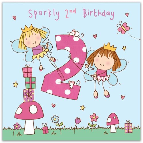Twizler 2nd Birthday Card Girl Fairy Princess - Girls Age 2 Year Old Childrens Happy Birthday Card - Image 2