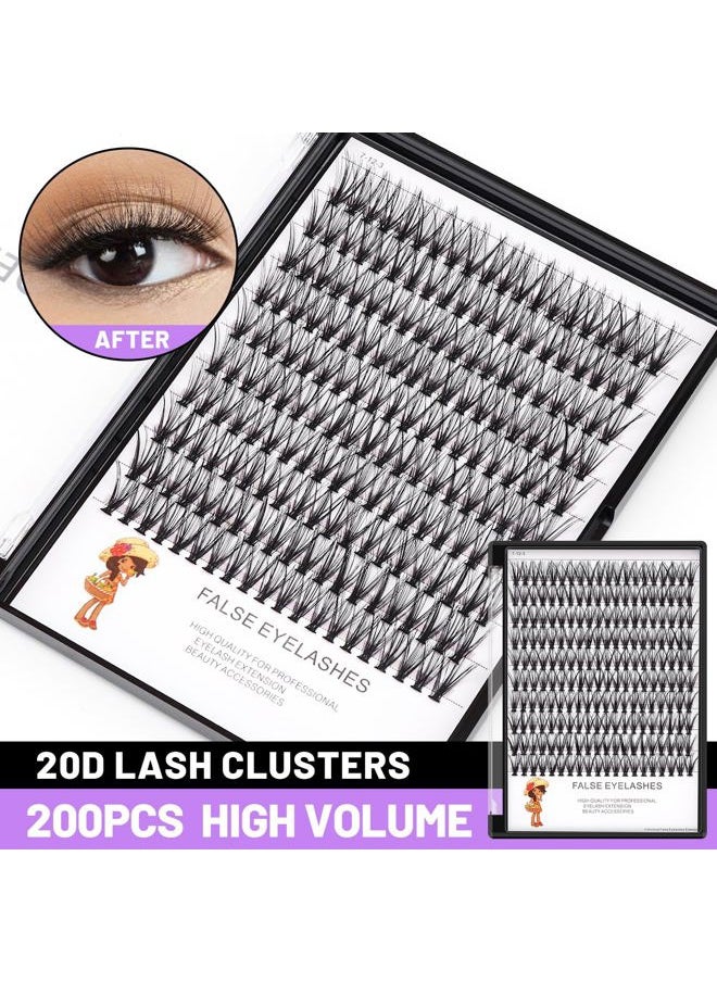 Bodermincer 20D 8-20mm To Choose 8-10-12-14mm MIX/14-16-18-20mm MIX rofessional Makeup Individual Cluster Eyelashes Grafting Fake False Eyelashes Eyelash Extension Individual Eyelash Bunche (20D-16mm)  - Image 2
