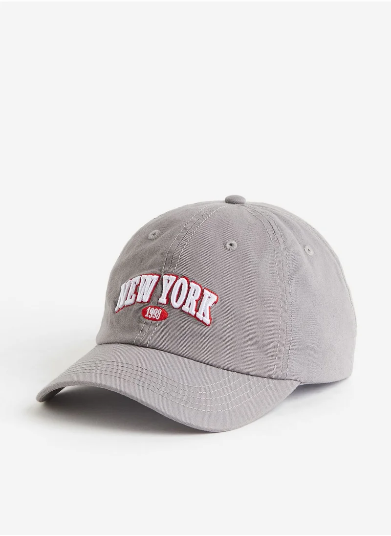 H&M Embroidered Curved Peak Cap