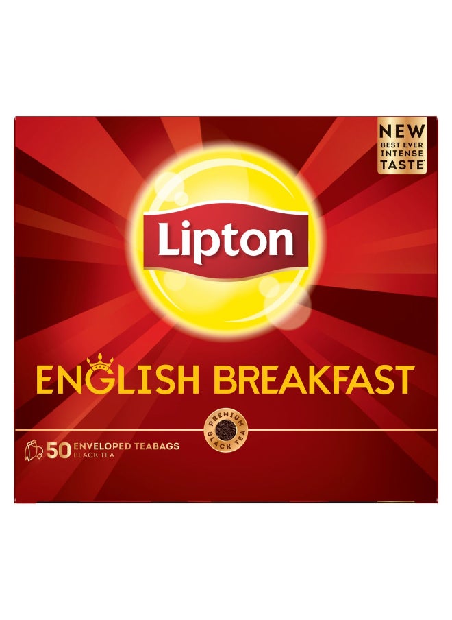 English Breakfast, 50 Envelope Teabags 100grams  Single 