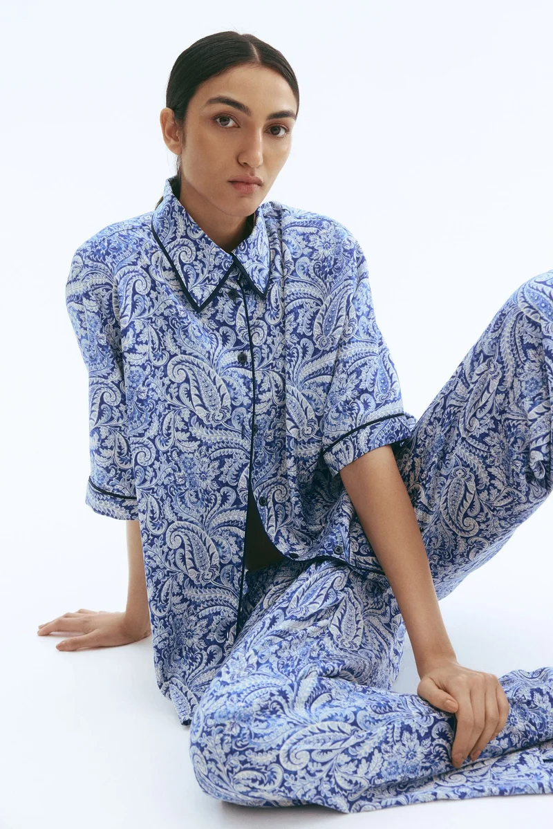 H&M Printed satin shirt