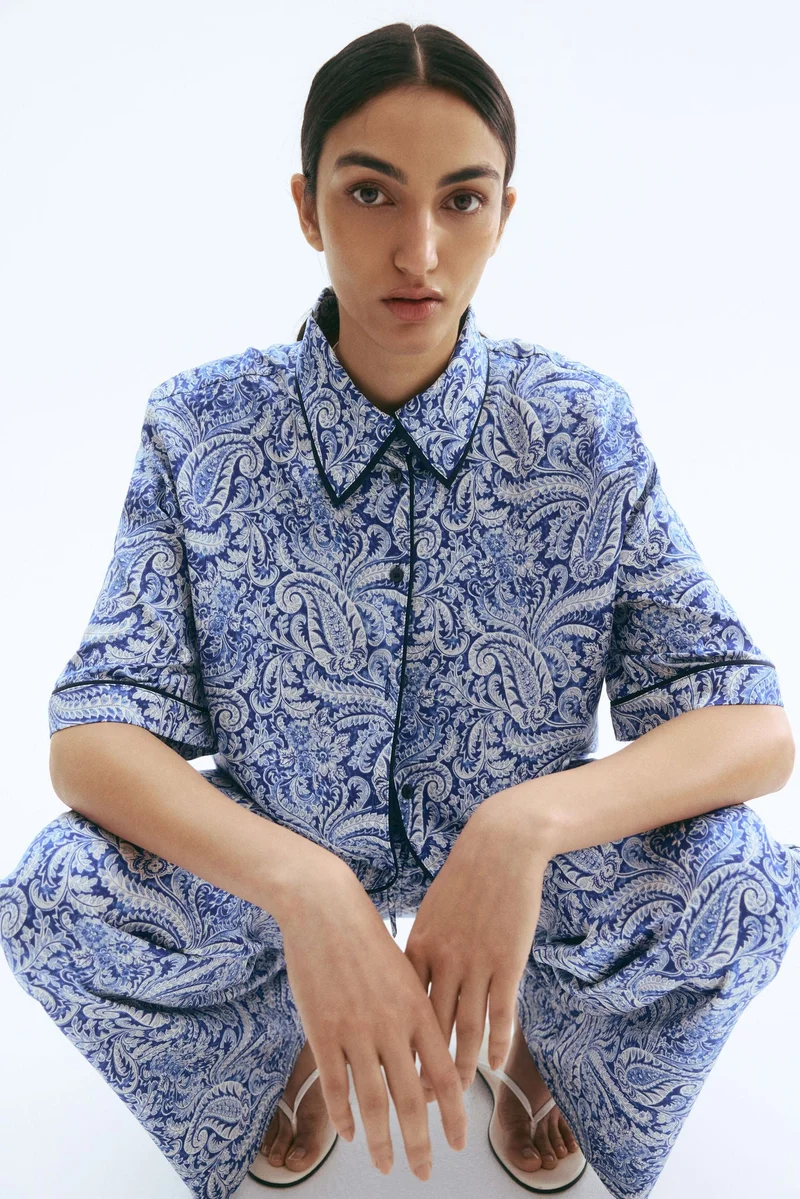 H&M Printed satin shirt