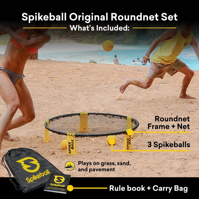 Spikeball طقم لعبة سبايك بول 3 كرات الأصلية للراوند نت، يتضمن 3 كرات، شبكة، وحقيبة - Image 4