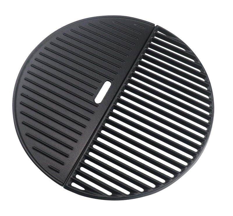 Plowo شبكة طهي نصف قمر بولو 18 واستبدال صينية نصف قمر قابلة للعكس لكامادو جو كلاسيك III II I كبيرة بيغ جرين إيج كامادو شبكة حديد زهر لوبي Weber Kettle 18 جزء فحم