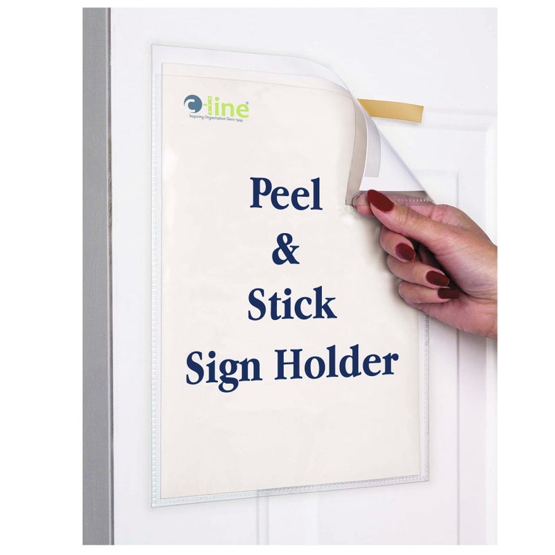 C-Line Peel and Stick Display Pockets, Clear, 8.5 x 11 Inches, 10 per Pack (36911) - Image 1
