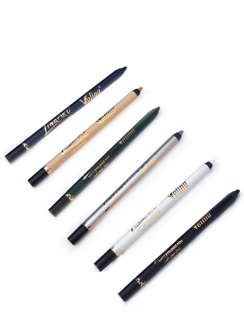 Velina 6Pcs LINEART Matte Eyeliner Pen