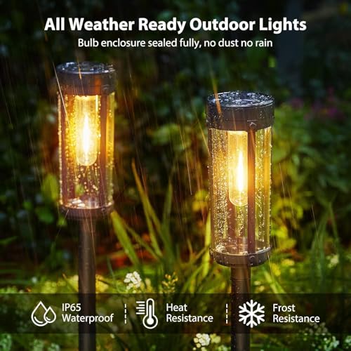 Fox & Fern New Imported Outdoor Solar Pathway Lights (Pack of 2) Bright Warm White Garden Lights Outside, Landscape Lights, Walkway,Path, Yard, Patio GAXLTD267 - Image 2