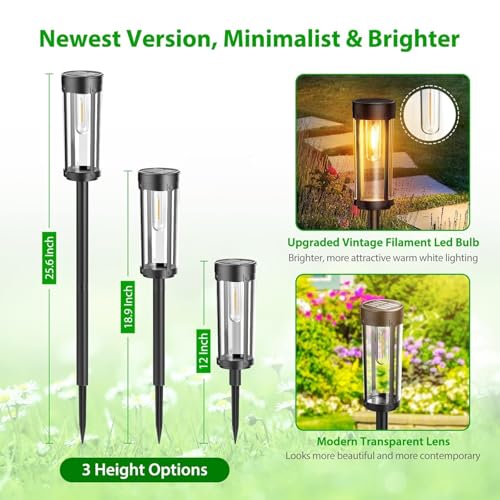 Fox & Fern New Imported Outdoor Solar Pathway Lights (Pack of 2) Bright Warm White Garden Lights Outside, Landscape Lights, Walkway,Path, Yard, Patio GAXLTD267 - Image 4