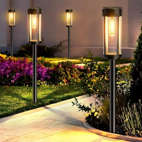 Fox & Fern New Imported Outdoor Solar Pathway Lights (Pack of 2) Bright Warm White Garden Lights Outside, Landscape Lights, Walkway,Path, Yard, Patio GAXLTD267 - Image 1