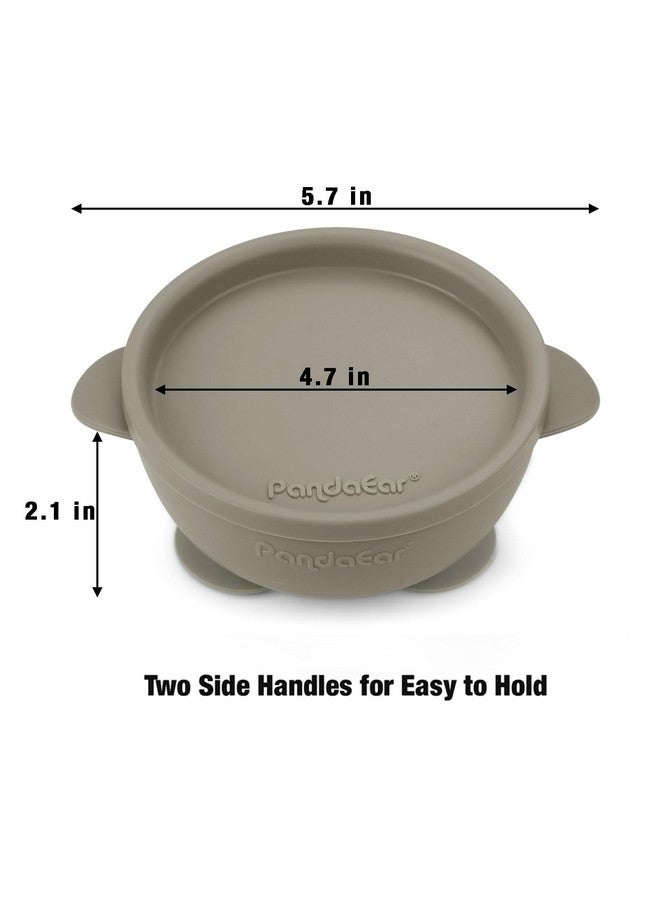 PandaEar 3 Pack Baby Bowls with Suction, Silicone Toddler Bowls with Lids, No Spill Suction Bowls for Baby Infant First Stage, Baby Food Feeding Bowl Set, Blue/Brown/Red - Image 2