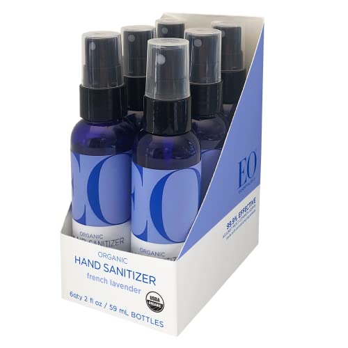EO Organic Hand Sanitizer Spray French Lavender 2 Ounce 6 Count