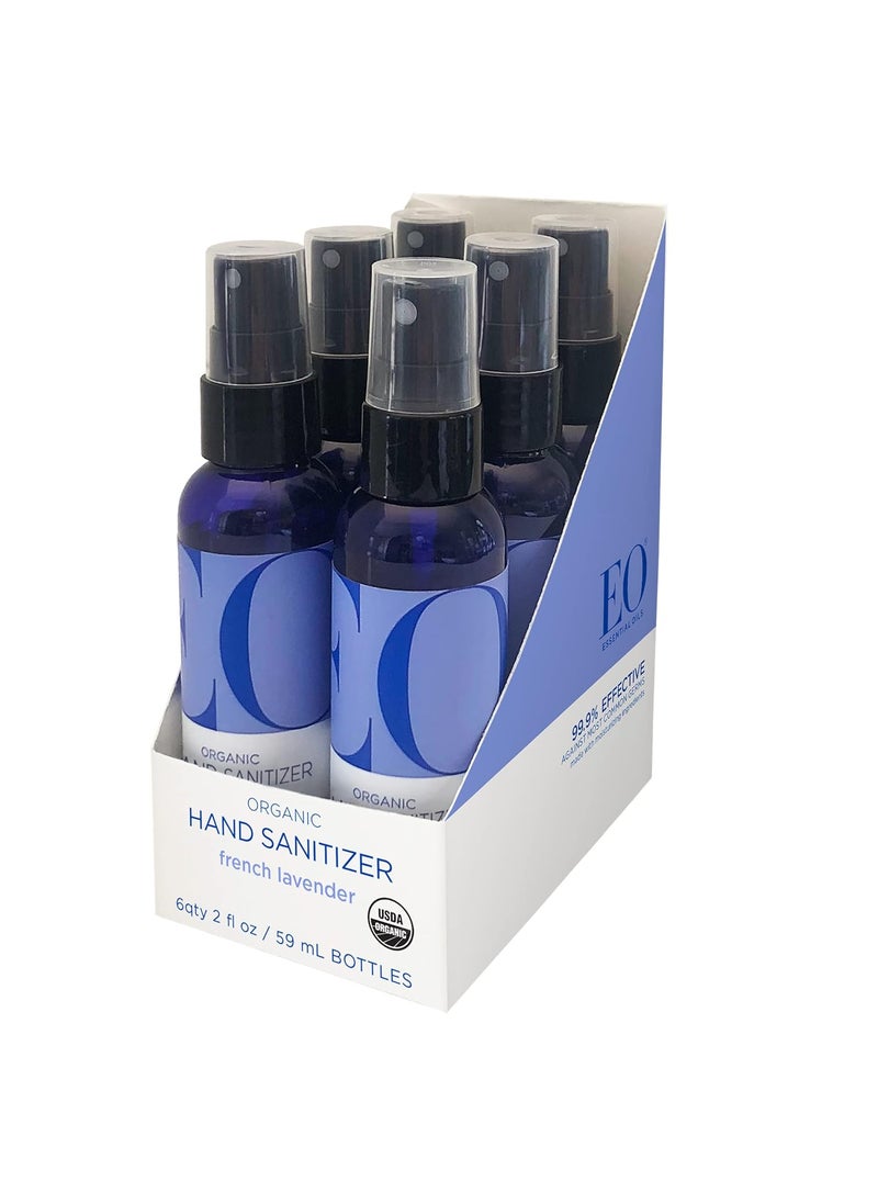 EO EO Organic Hand Sanitizer Spray: French Lavender, 2 Ounce, 6 Count 