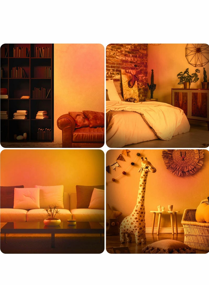 Excefore مصباح شروق الشمس، قابل للتعتيم 180° دوران، ضوء الليل الرومانسي الدافئ مع النجوم والقمر لغرفة المعيشة وغرفة النوم، ديكور خلفية، تصوير فيديو، بث مباشر (أبيض، قمر) - Image 3