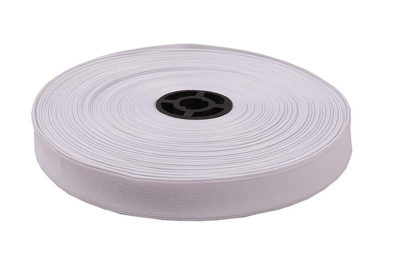 Jainsons Elastic White 25 Meters Pack. Premium Boutique Range Heavy Quality, Ideal for Tailoring/Sewing, Fashion Designing, Boutique, Stitching. (1.00") - Image 1