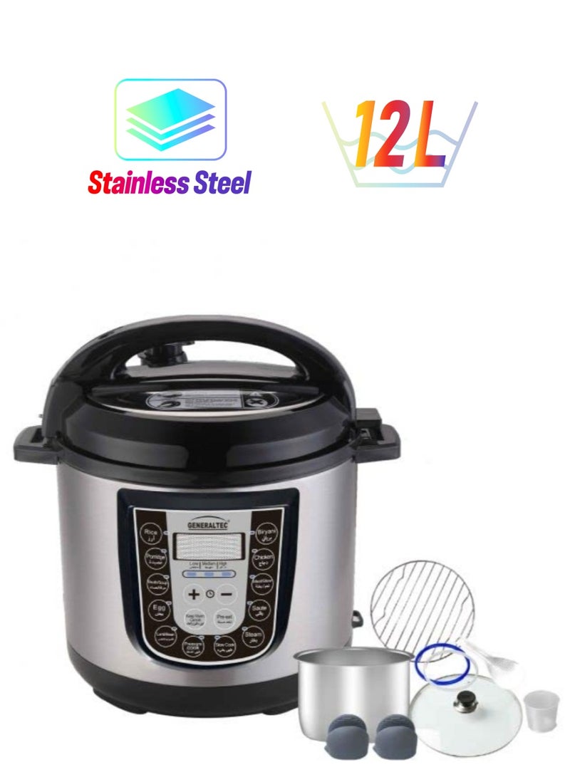 Generaltec Smart Pot Electric Pressure Cooker – Model GKA1206PC | 12L Capacity | 1600W | 15 Smart Programs | 10 Safety Mechanisms | 1-Year Warranty - Image 1