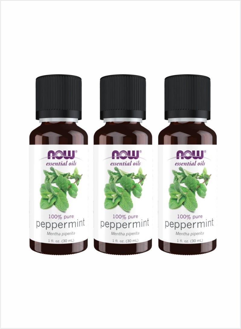 Now Essential Oils 100% Pure Peppermint Oil – 30ml (Pack of 3)