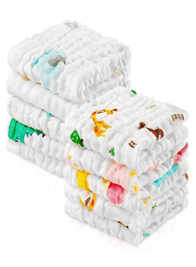 FIMALIA Dry Muslin Wash Cloth Organic Cotton Face Towel Handkerchief for Baby New Born/Infants/Toddlers (Color & Print May Vary) (Pack of 3) - Image 1