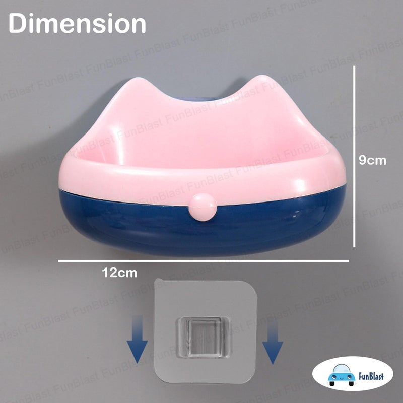 FunBlast Soap Case for Bathroom - Soap Box Holder, Soap Stand Holder for Bathroom, Kitchen Sink Magic Stickers Wall Mounted Soap Dish Holder (Pink) - Image 2