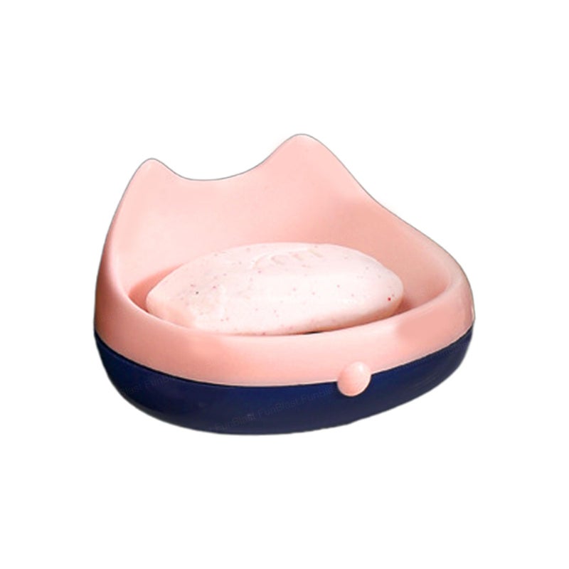 FunBlast Soap Case for Bathroom - Soap Box Holder, Soap Stand Holder for Bathroom, Kitchen Sink Magic Stickers Wall Mounted Soap Dish Holder (Pink) - Image 1