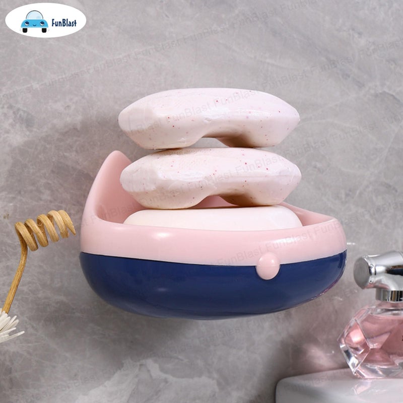 FunBlast Soap Case for Bathroom - Soap Box Holder, Soap Stand Holder for Bathroom, Kitchen Sink Magic Stickers Wall Mounted Soap Dish Holder (Pink) - Image 5