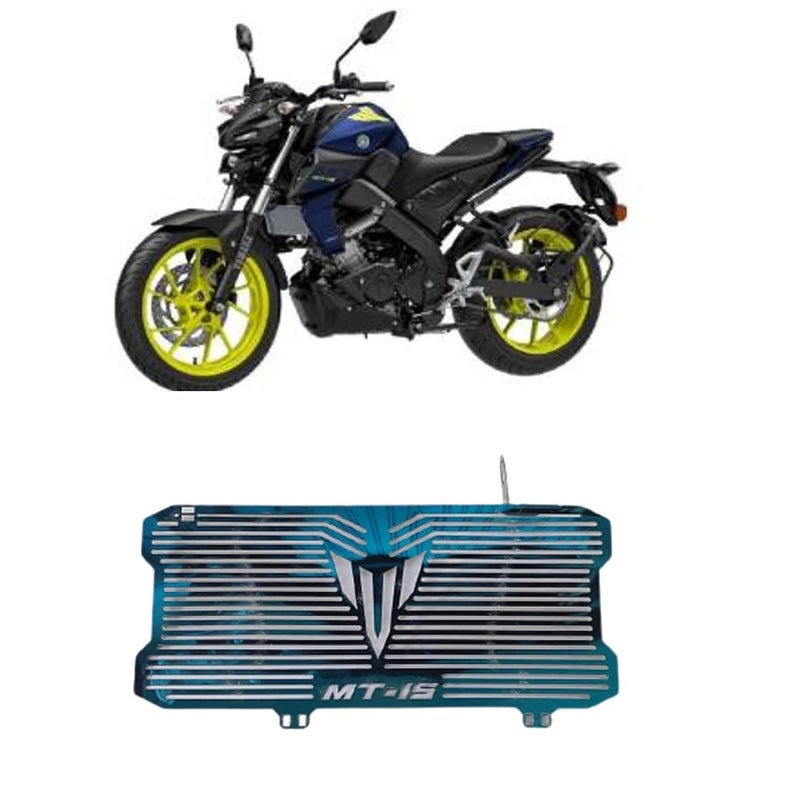 SELVIKE Stainless Steel Motorcycle Radiator Guard Protector Grill for MT15 (BLUE) - Image 5