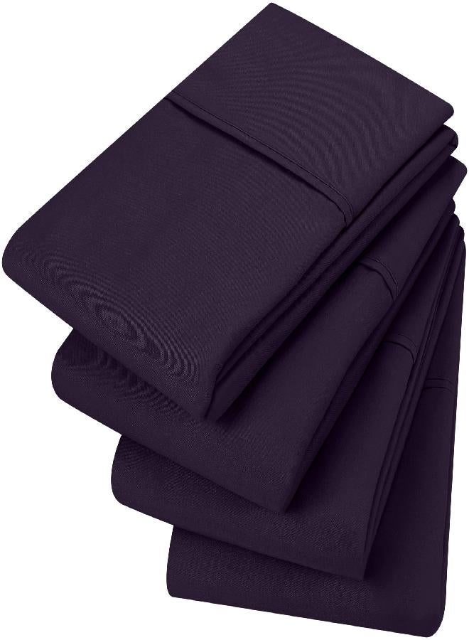 Utopia Bedding King Pillowcases - 4 Pack - Envelope Closure - Soft Brushed Microfiber Fabric - Shrinkage and Fade Resistant Pillow Covers 20 X 40 (King, Purple) - Image 1