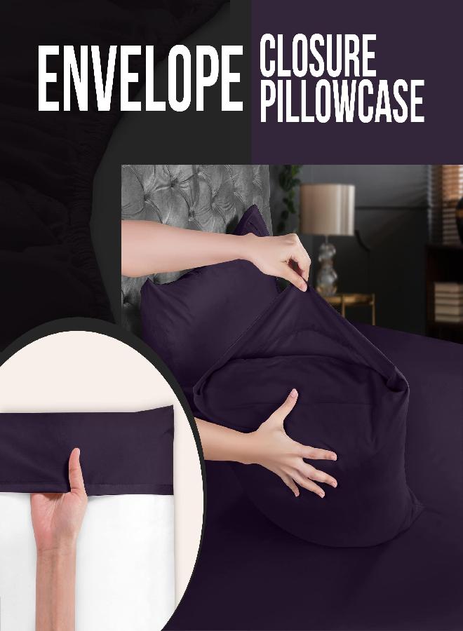 Utopia Bedding King Pillowcases - 4 Pack - Envelope Closure - Soft Brushed Microfiber Fabric - Shrinkage and Fade Resistant Pillow Covers 20 X 40 (King, Purple) - Image 2