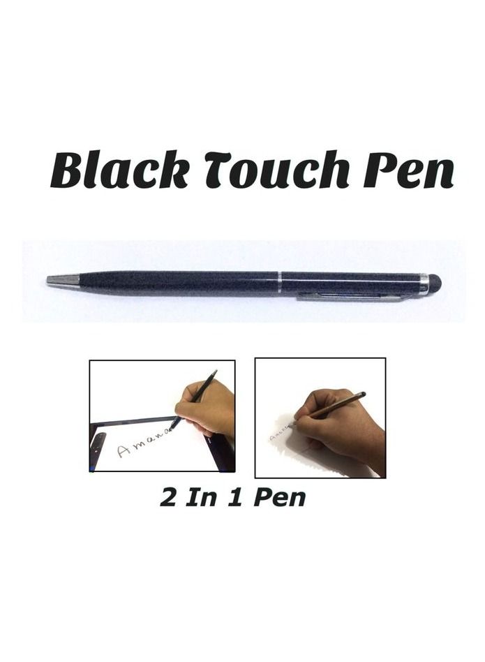 Metal Touch Pen For Smart Devices 2 In 1 Black (3 Pcs) - Image 2