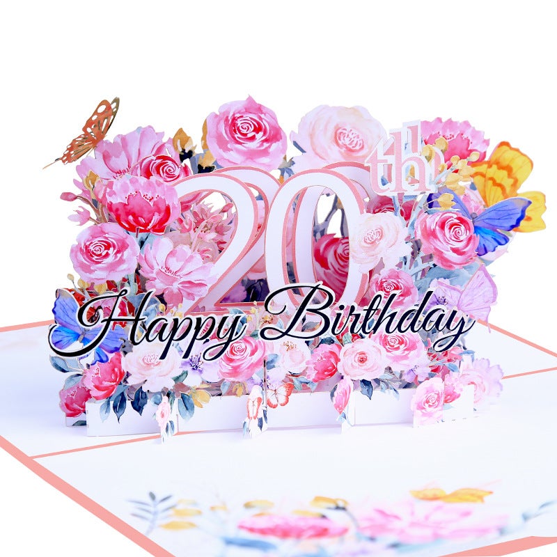 Creative Ins Flower Three-Dimensional Birthday Greeting Card Laser Hollow Writing Gift Small Fresh Handmade Blessing Special Paper - Image 3