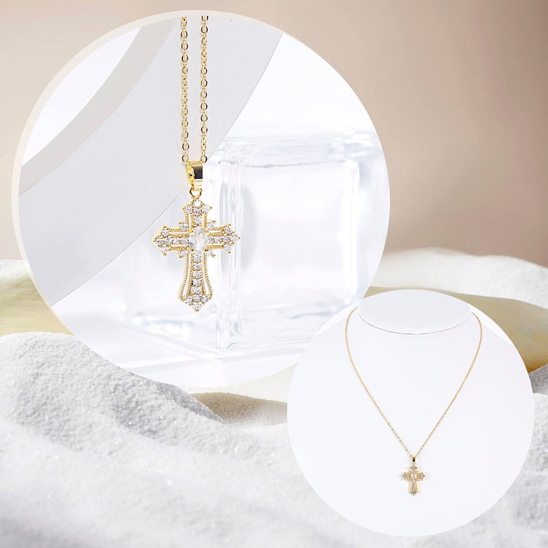 LLIYSOUN Cross Necklaces for Women Jewelry Necklaces for Women 16K Gold Plated Cross Pendant CN14 - Image 4