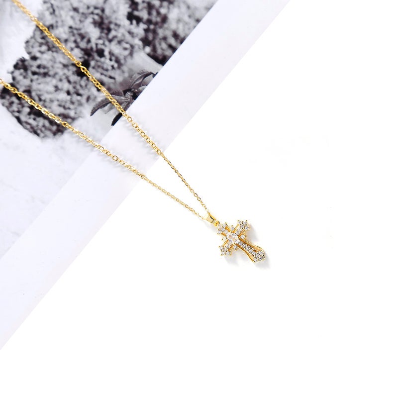 LLIYSOUN Cross Necklaces for Women Jewelry Necklaces for Women 16K Gold Plated Cross Pendant CN14 - Image 2