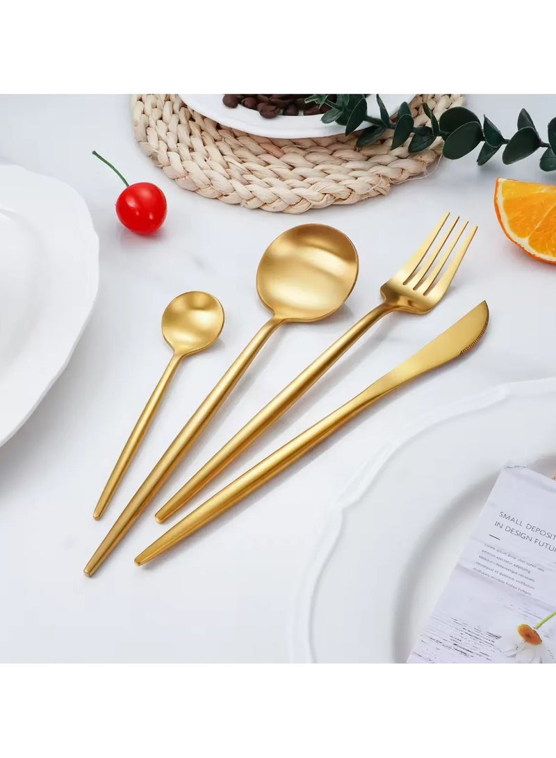 MAAC Home Opulent Gold Cutlery for Special Gatherings Luxurious Elegant Durable and Classic Premium Design Cutlery Set Perfect for everyday use, and get together, restaurant, banquet - Image 4