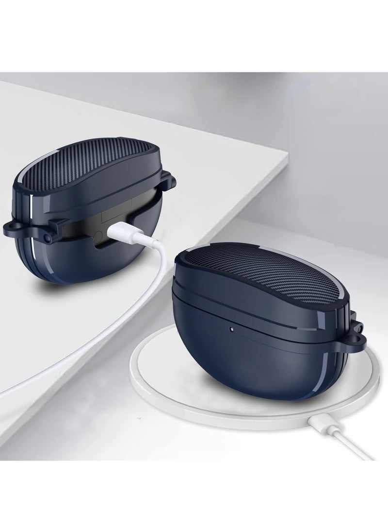 Compatible with Sony WF-1000XM5 Case, Shockproof TPU Protective Cover with Hook (Blue) - Image 3